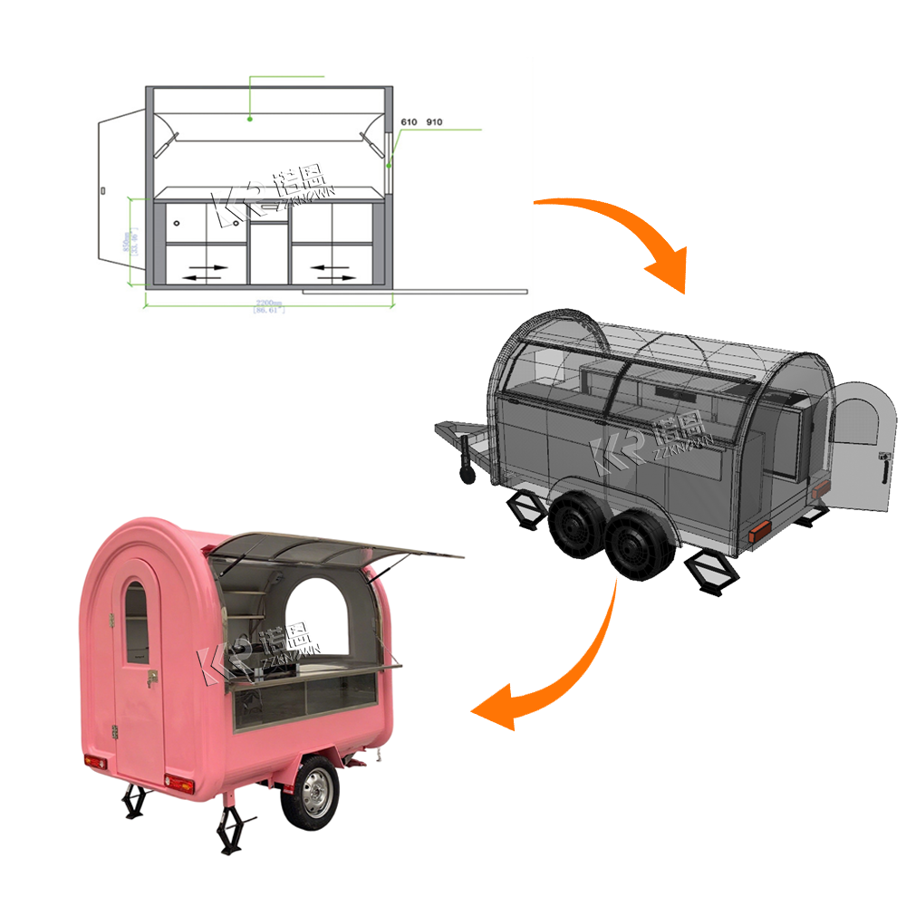 Wózek gastronomiczny na ulicy  – Mobile Coffee Van Equipment recenzja i cena